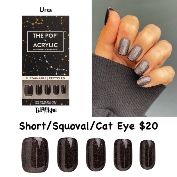 Red Aspen Other - Red Aspen The Pop Acrylic Press-On Nails - Black Glitter